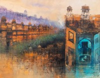 A. Q. Arif, Endless Horizon, 22 x 28 Inchs, Oil on Canvas, Cityscape Painting, AC-AQ-216